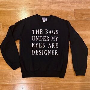 Madison & Berkeley, Black Crewneck Sweater with Bold Text